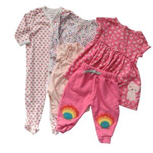 Roller Rabbit Frugi Baby Girls 6-9 mos Pink Clothing Lot Organic Cotton Cute Set